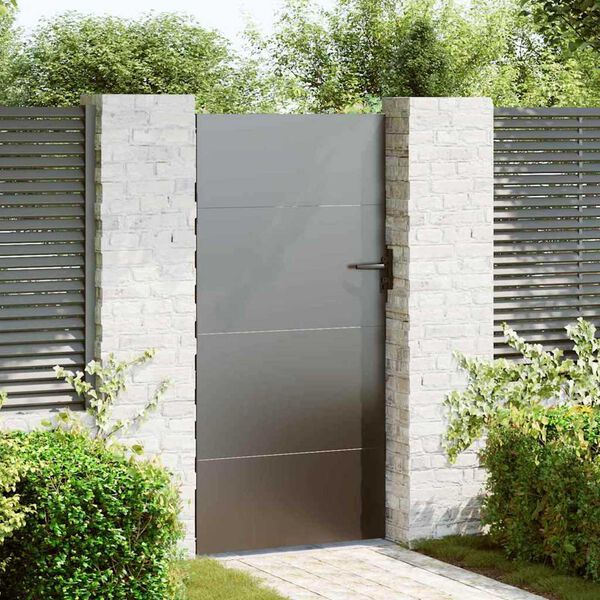 vidaXL Gartentor Schwarz 105 x 200 cm Pulverbeschichteter Stahl