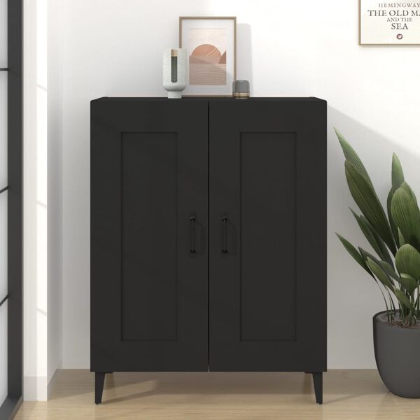vidaXL Sideboard Schwarz 69,5x34x90 cm Holzwerkstoff