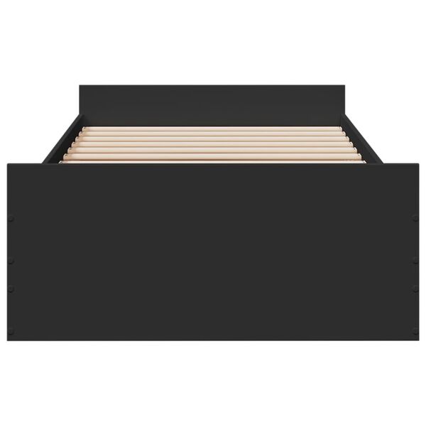 vidaXL Bettgestell mit Schubladen Schwarz 100x200 cm Holzwerkstoff