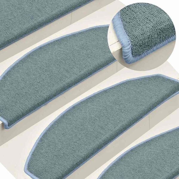 vidaXL Stufenmatten 15 Stk. 65x24x4 cm Seeblau Halbrund Gro&szlig;