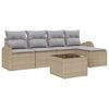 vidaXL Sofa Set mit Kissen 6 pcs Beige und Hellgrau Poly-Rattan