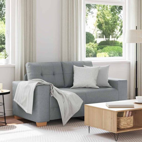 vidaXL Zweisitzer-Sofa Hellgrau 160x77x82 cm Stoff