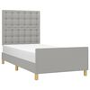 vidaXL Bettgestell ohne Matratze Hellgrau 100x200 cm Stoff