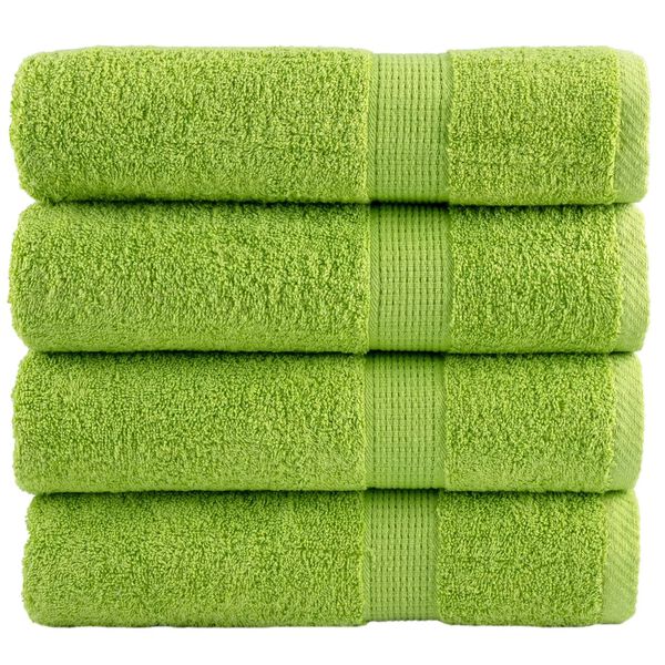 vidaXL Premium-Duscht&uuml;cher SOLUND 4 Stk. Apfelgr&uuml;n 70x140 cm 600 g/m&sup2;