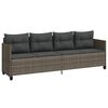 vidaXL 5-tlg. Garten-Sofagarnitur mit Kissen Grau Poly Rattan
