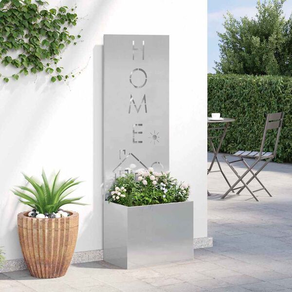 vidaXL Garten Sichtschutz-Leinwand Silber 50 x 140 cm Edelstahl