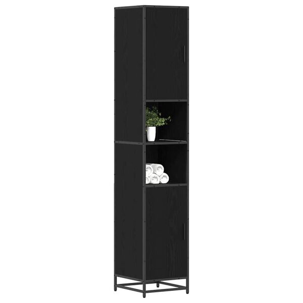 vidaXL Badezimmerm&ouml;bel-Set Schwarz Eichen-Optik 35 x 37,5 x 188,5 cm