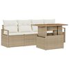 vidaXL Garten-Sofa-Set mit Speicher 5 pcs Beige Poly Rattan