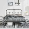 vidaXL Bettgestell mit Kopfteil Metall Schwarz 135x190 cm