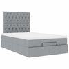 vidaXL Ottoman-Bett mit Matratze & LEDs Hellgrau 120x190 cm Stoff