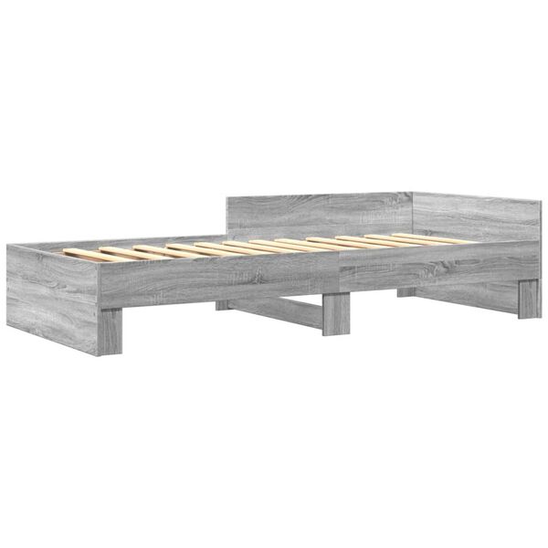 vidaXL Bettgestell Grau Sonoma 100x200 cm Holzwerkstoff