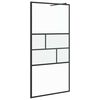 vidaXL Walk-in Duschwand Schwarz 100 x 195 x 0,5 cm Glas und Aluminium