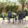 vidaXL Garten Essgruppe 5 pcs Schwarz Pulverbeschichteter Stahl