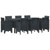 vidaXL Garten Essgruppe 9 pcs Anthrazit Polypropylen