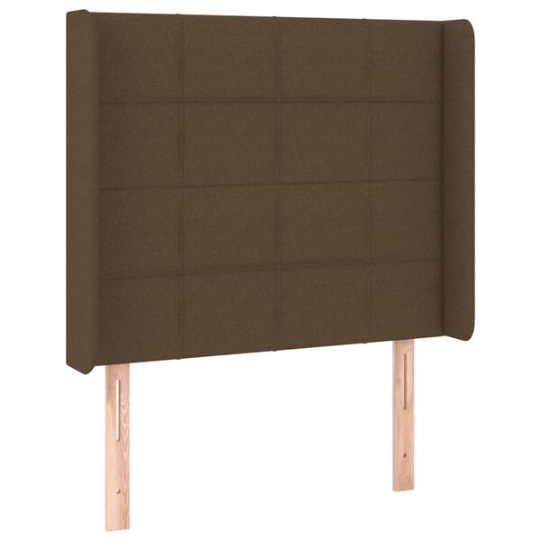 vidaXL LED Kopfteil Dunkelbraun 83x16x118/128 cm Stoff