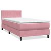 vidaXL Boxspringbett mit Matratze & LED Rosa 100x210 cm Samt