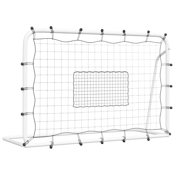 vidaXL Fußball-Rebounder Weiß & Schwarz 184x61x123 cm Stahl & PE
