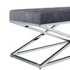 vidaXL Bank 97 cm Grau Samt und Edelstahl