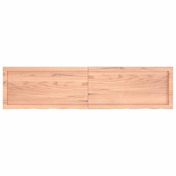 vidaXL Tischplatte Hellbraun 160x40x(2-4)cm Massivholz Eiche Behandelt