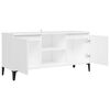 vidaXL TV-Schrank mit Metallbeinen Wei&szlig; 103,5x35x50 cm