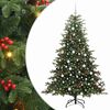 vidaXL Künstlicher Weihnachtsbaum mit 300 LEDs mit Ständer Grün 180 cm