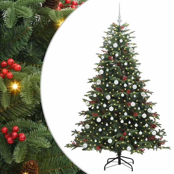 vidaXL Künstlicher Weihnachtsbaum mit 300 LEDs mit Ständer Grün 180 cm