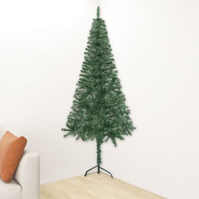 vidaXL Künstlicher Eck-Weihnachtsbaum Grün 120 cm PVC