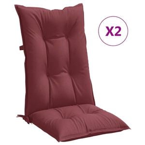 vidaXL Hochlehner-Auflagen 2 Stk. Melange Weinrot 120x50x7 cm Stoff