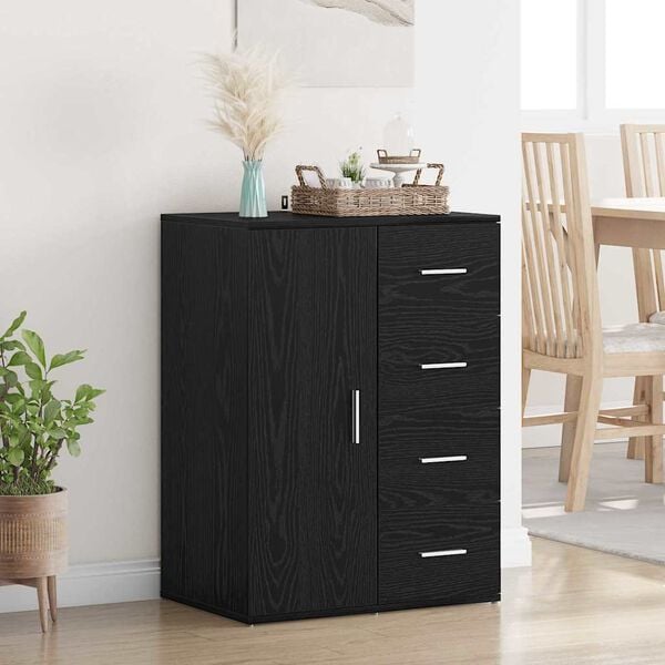 vidaXL Sideboard Schwarz Eichen-Optik 59 x 39 x 80 cm Holzwerkstoff