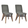 vidaXL Esszimmerst&uuml;hle 2 Stk. Hellgrau Stoff und Massivholz Eiche
