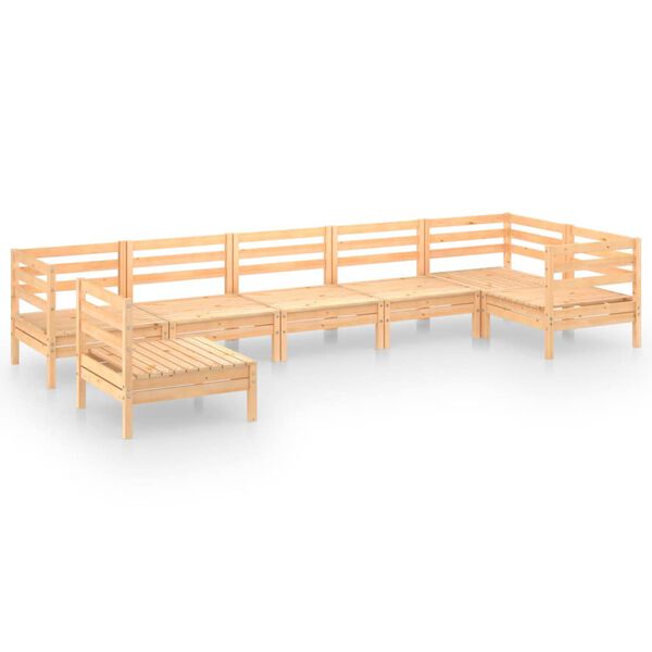 vidaXL 7-tlg. Garten-Lounge-Set Massivholz Kiefer