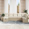 vidaXL Gartensofa-set mit Kissen 7 pcs Beige Poly-Rattan