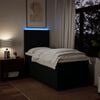 vidaXL Boxspringbett mit Matratze Schwarz 80x200 cm Stoff