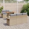 vidaXL Garten-Sofa-Set mit Speicher 6 pcs Beige Poly Rattan