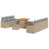 vidaXL Garten-Sofa-Set 10 stk. 9-Sitzanzahl Beige und Hellgrau