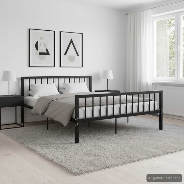 vidaXL Bettgestell Schwarz Metall 160&times;200 cm