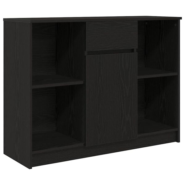 vidaXL Sideboard mit Schublade Schwarz Eichen-Optik 101x35x76 cm