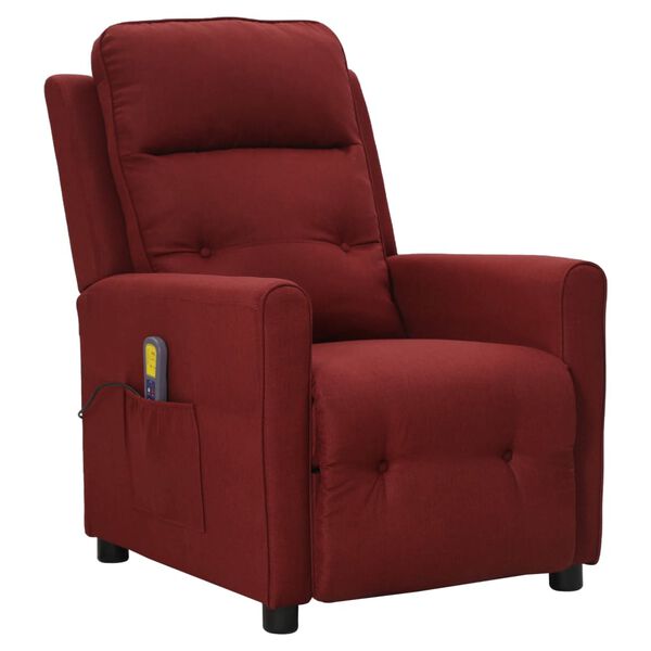 vidaXL Massagesessel mit Aufstehhilfe Weinrot Stoff