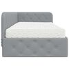 vidaXL Eckbettgestell mit Matratze Hellgrau 90 x 190 cm Stoff