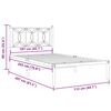vidaXL Bettgestell mit Kopfteil Metall Wei&szlig; 107x203 cm
