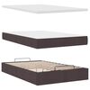 vidaXL Ottoman-Bett mit Matratze & LEDs Dunkelbraun 120x200 cm Stoff