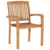 vidaXL Stapelbare Gartenst&uuml;hle mit Kissen 4 Stk. Massivholz Teak