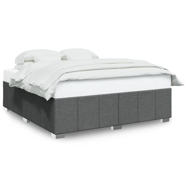 vidaXL Bettgestell ohne Matratze Dunkelgrau 200x200 cm Stoff