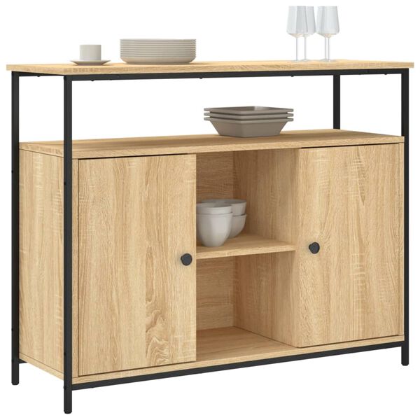vidaXL Sideboard Sonoma-Eiche 100 x 35 x 80 cm Holzwerkstoff
