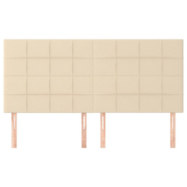 vidaXL Kopfteil Creme 160x5x118/128 cm Stoff
