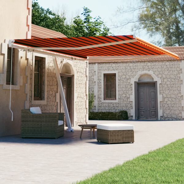 vidaXL Standmarkise Manuell Einziehbar 400x300 cm Orange/Braun