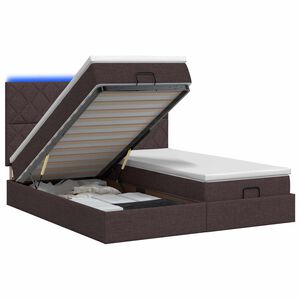 vidaXL Ottoman-Bett mit Matratze und LED Dunkelbraun 180 x 200 cm
