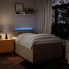 vidaXL Boxspringbett mit Matratze Creme 120x200 cm Stoff