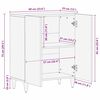 vidaXL Sideboard mit T&uuml;r Hellbraun 60 x 33 x 75 cm massives Mangoholz