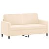 vidaXL 3-tlg. Sofagarnitur mit Kissen Creme Samt